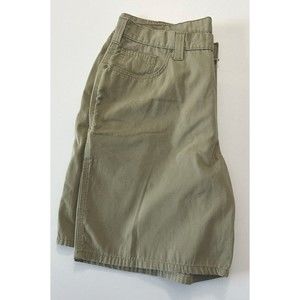 Carhartt Mens 38 Khaki Regular Fit Flat Front Denim Shorts 5 pocket 38X8.5 EUC